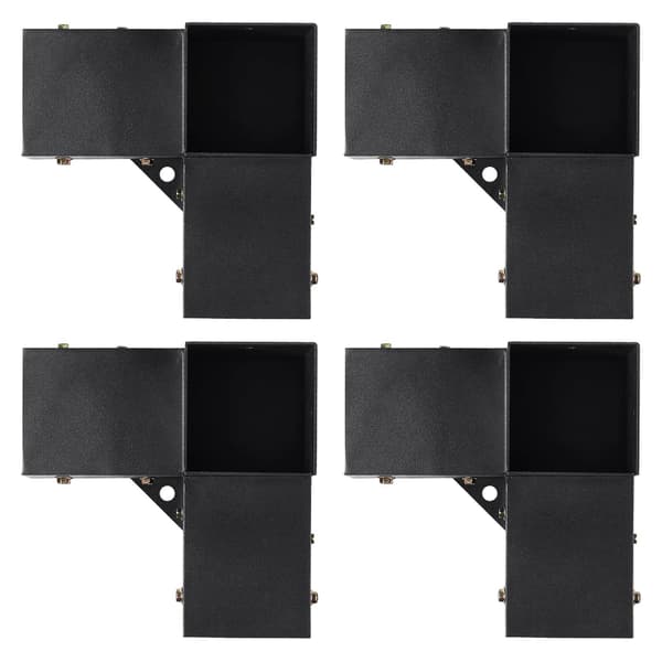 Pergolafästesats, 3-vägs 4x4 stål, 4-pack