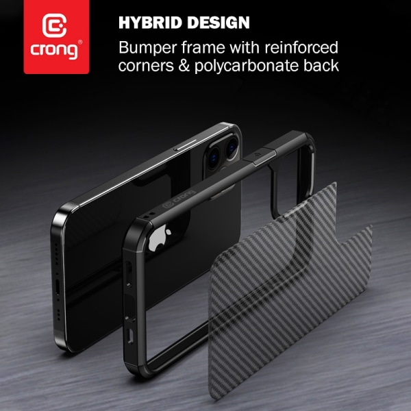 Crong Hybrid Carbon - Beskyttelsescover til iPhone SE / 8 / 7 (s