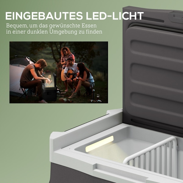 30 litran kompressorin kylmälaatikko sähköinen jäähdytyslaatikko LED ECO-tilaliitännällä viileäpitotoiminto pakastinrasia thermobox minijääkaappi 12/2
