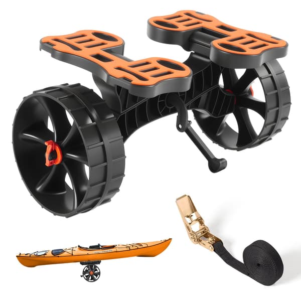 Kajakvogn, 136 kg foldbar trolley, 25 cm solide dæk