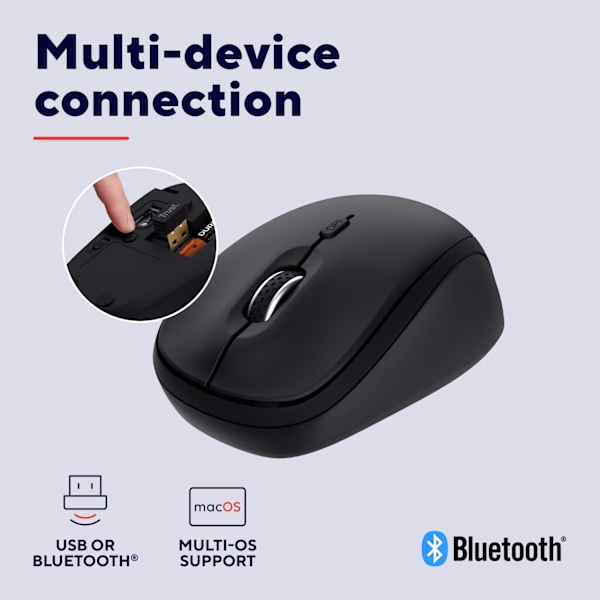 Yvi+ Langaton hiiri Bluetooth / 2,4 GHz musta