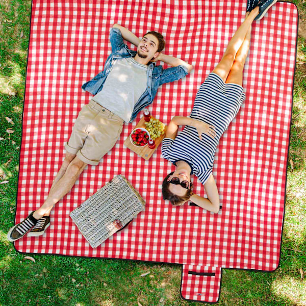 Picknickfilt 200 x 200 cm rutig