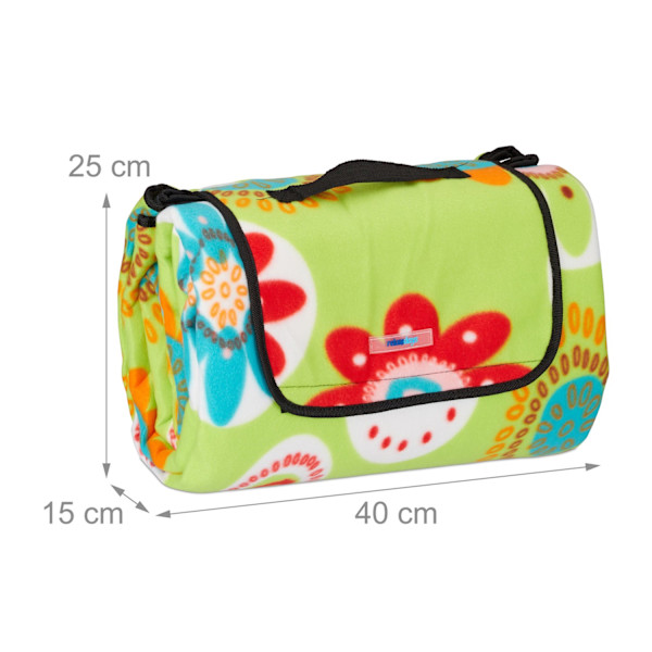 Picnictæppe 200 x 200 cm blomstret