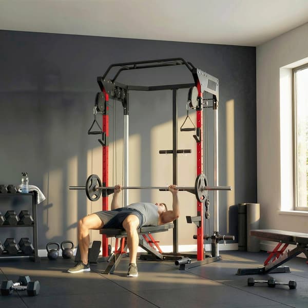 Smith Machine Power Cage med justerbart vajersystem