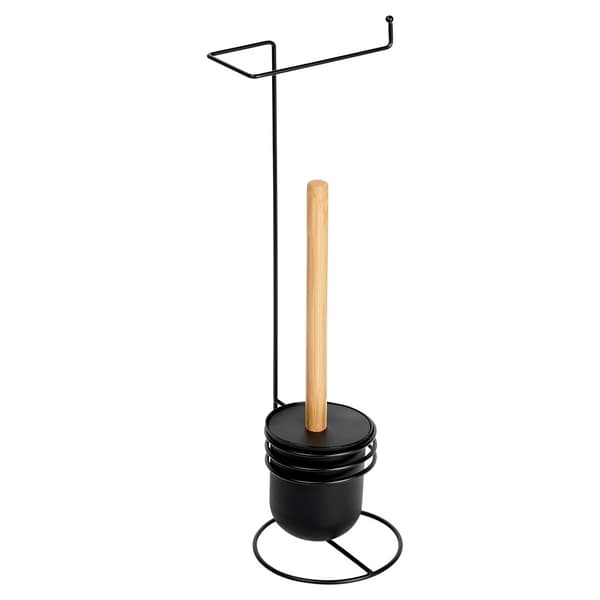 WC-paperiteline ja harjasetti, musta, 53 cm