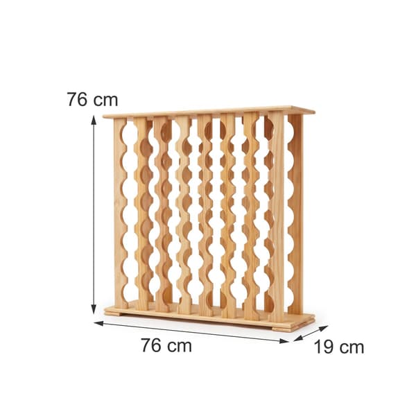 Vinställ i furu, 46 flaskor, naturlig finish