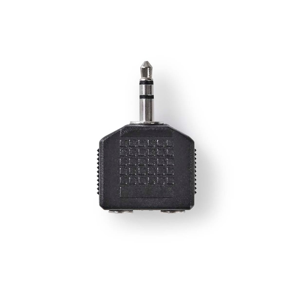 Stereo Audio Adapter | 3.5 mm Hane | 2x 3.5 mm, Hona | Nickelplaterad | Rak | ABS | Svart | 1 st. | Låda