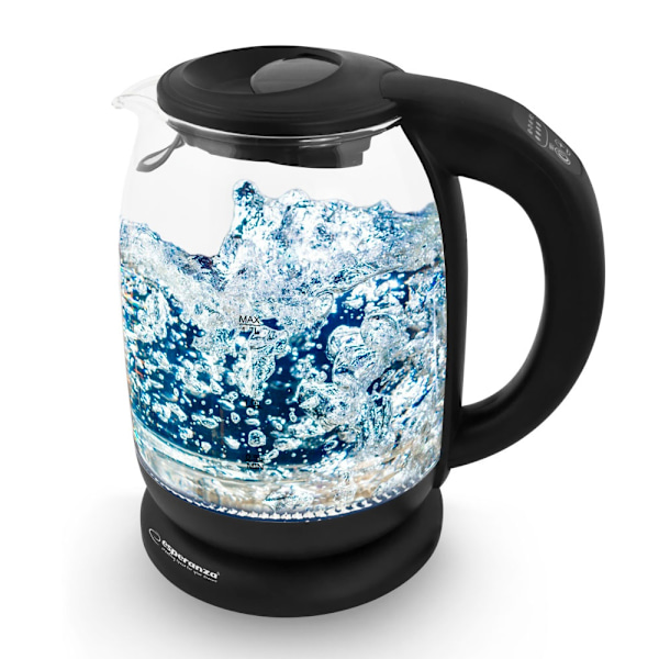 Esperanza elektrisk vattenkokare i glas med led och temperaturkontroll Loire 1,7 L Svart