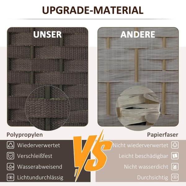 4-panels folde rumdeler, brun, polypropylen