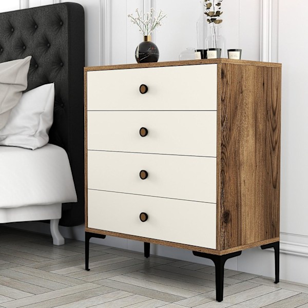 Kommode Lizbon 540 - Valnød, Creme