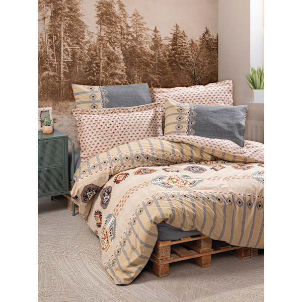 Ranforce Single Quilt Cover Set Dakota - Grå