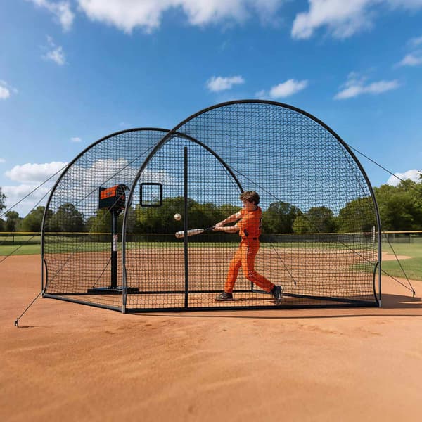 Basebollslagnät, 30 x 3,2 x 2,1 m, öppning för pitching