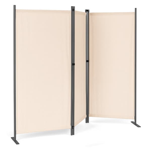 Sammenklappelig 3-panel have- og rumdeler 167x164 cm Beige MultiGarden