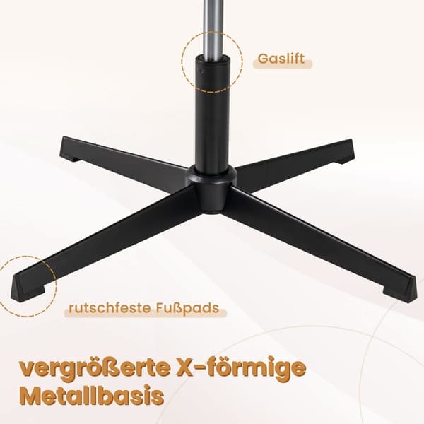 Kontorstol med krydsben, lyserød kunstpels, ergonomisk design