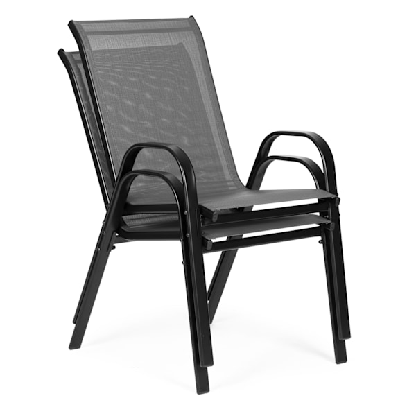 Sæt med 4 havestole til terrasse eller altan Grå MultiGarden