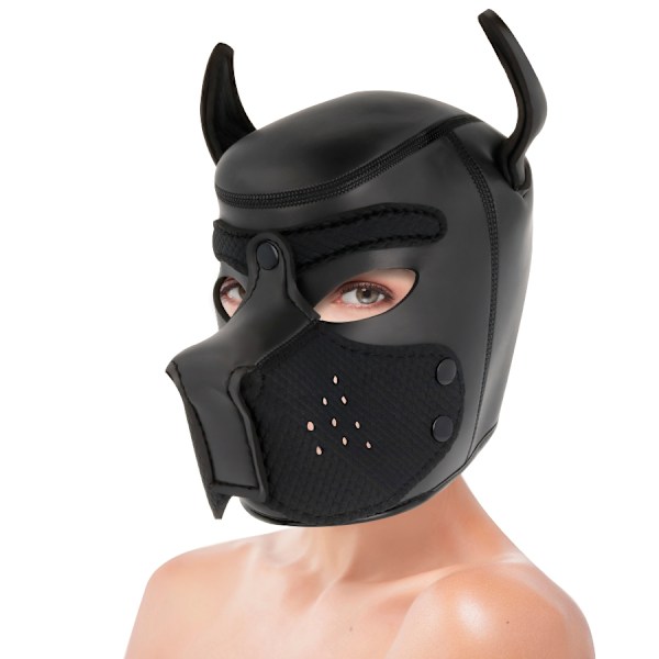 Darkness - Hundmask i neopren med avtagbart nosparti L
