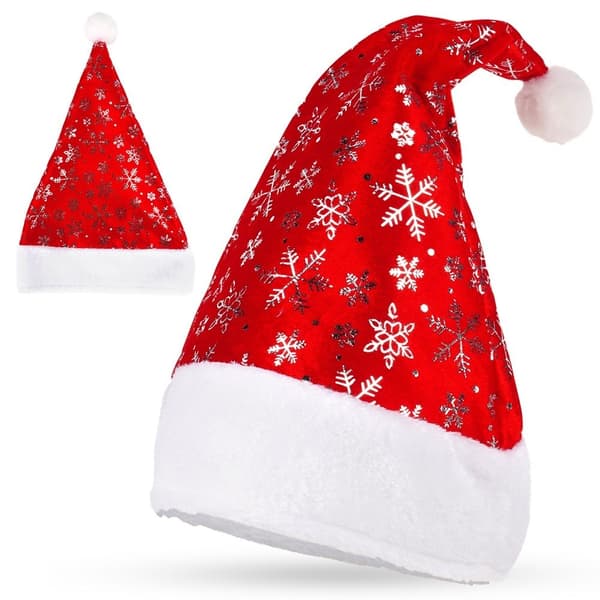 Santa Claus hatt universal med pompom 43 cm