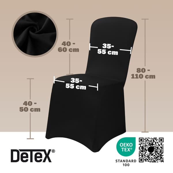 Stolsöverdrag set med 6 antracit OEKO-TEX