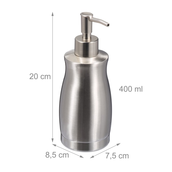Sæbepumpe i rustfrit stål 400 ml