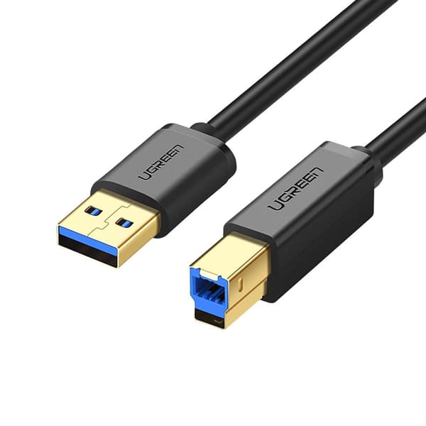 Ugreen USB-A 3.0 to USB-B Printer Cable, 5Gbps, 1m - Black