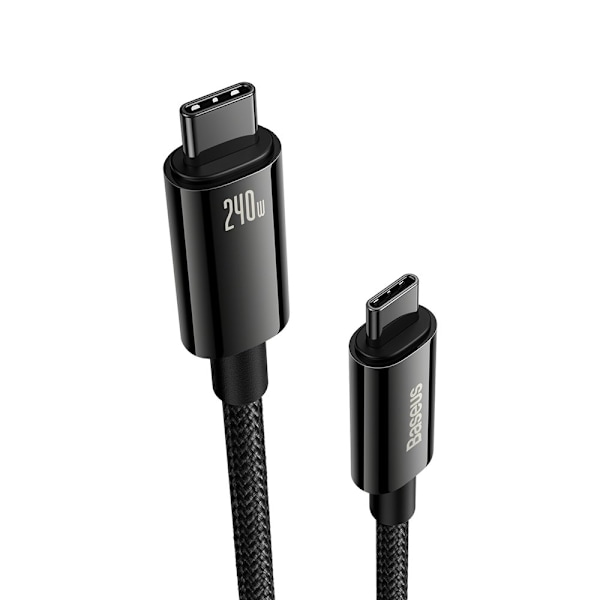 USB-C kabel 480Mb/s 240W Tungsten Guld 1m sort