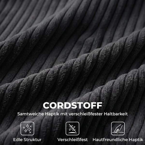 4-sits U-formad manchestersoffa med förvaringsfotpall