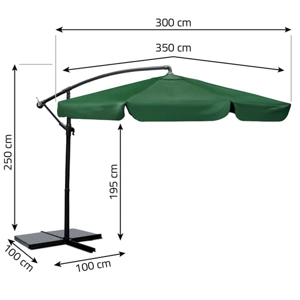 Fällbart trädgårdsparaply 8 segment 350 cm med lock Plonos PL-881
