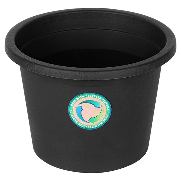 Havekrukke i plast, sort, rund, 27,5 cm