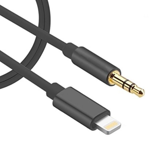 SIGN Lightning til Aux 3,5 mm lydkabel, 1 m - sort