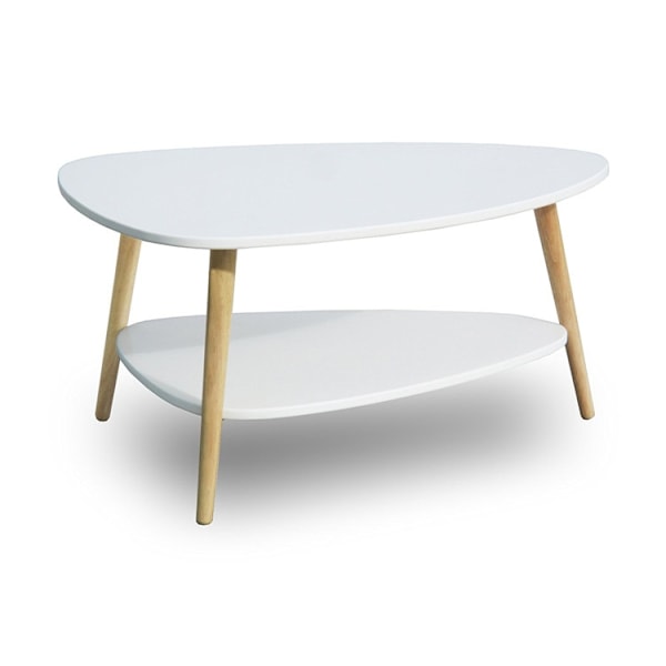 Modernt soffbord, hylla, träben, ModernHome vit