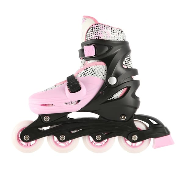 Inline/skøjter, 4-i-1, lyserød, størrelse S (31-34)