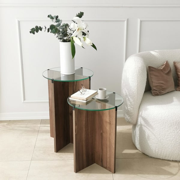 Redebord (2 stykker) Lily - Valnød