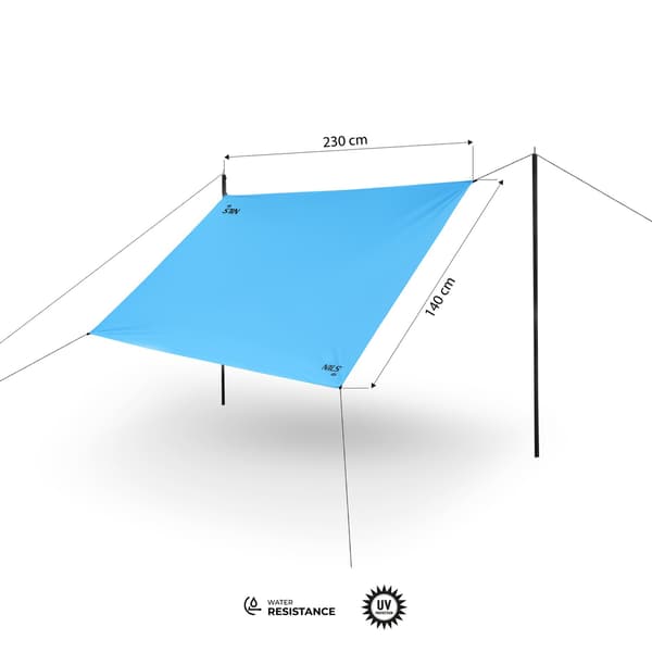 Camping Tarp 230x140 cm, Blå
