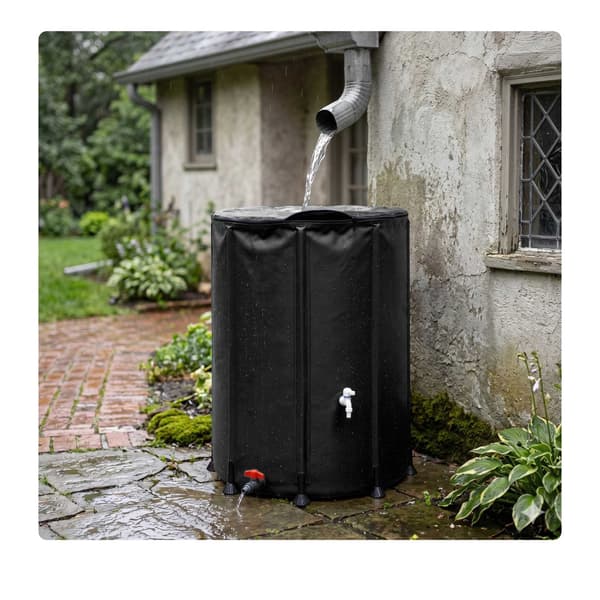 250L foldbar vandtank – sort, PVC, lynlåslåg