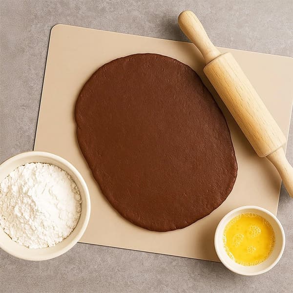 Silikon bakmatta, beige, 50x40 cm, halkfri