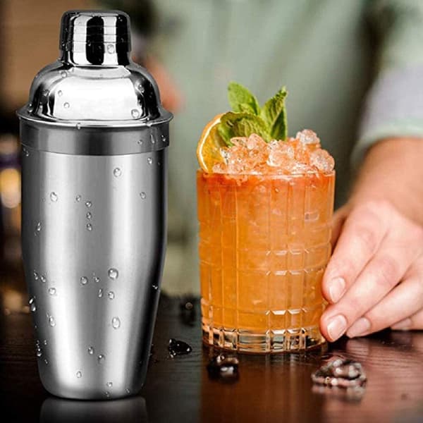 17-delat bartenderkit i rostfritt stål med bambustativ