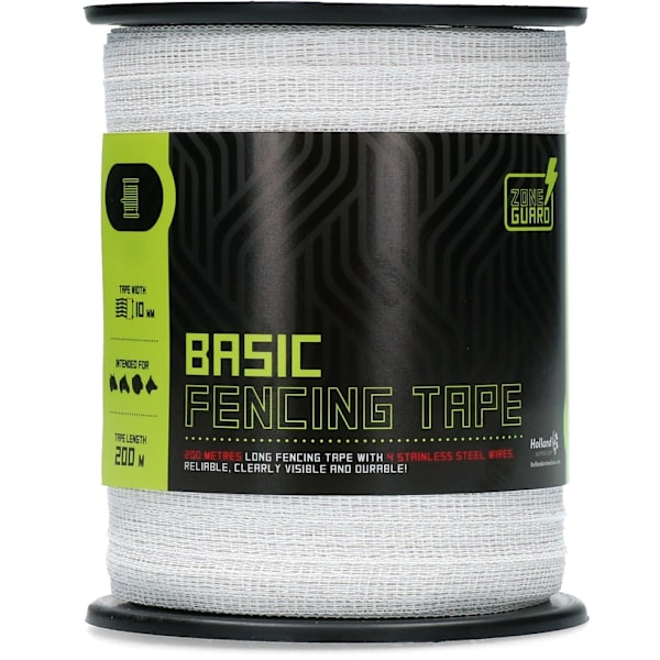 ZoneGuard 10 mm Basic hegnstape hvid 200 m