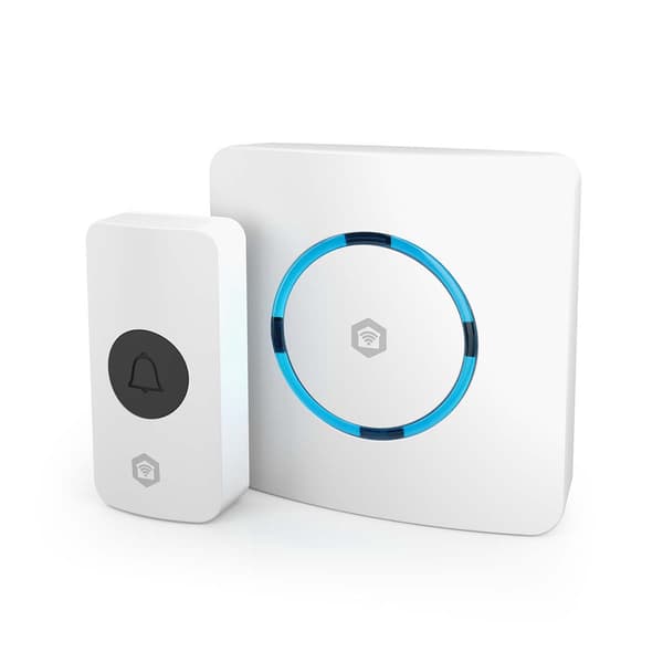 Trådlös dörrklocka med Wi-Fi, 60 melodier, vit