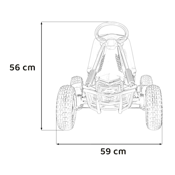 Ketjuvetopoljin Go-kart säädettävällä urheiluistuimella