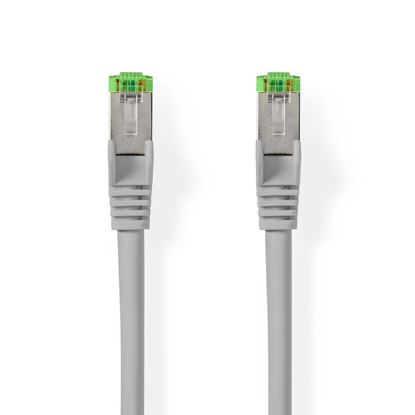 Cat 8.1 nätverkskabel | S/FTP | RJ45 hane | RJ45 hane | 15.0 m | Rund | LSZH | Grå | Label
