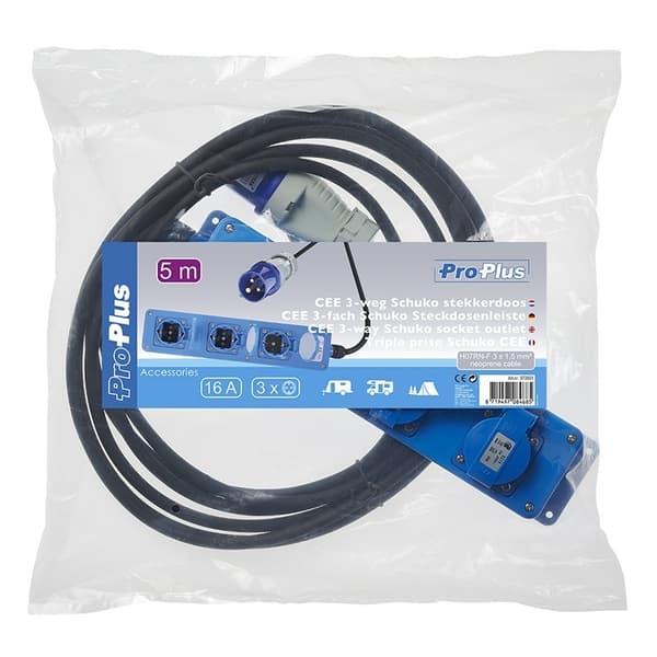 CEE 3-vejs Schuko stikkontakt 5M