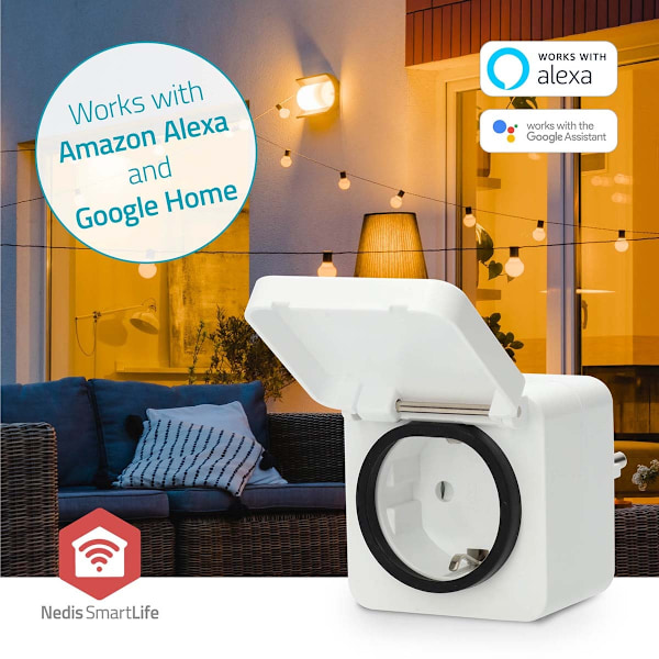 SmartLife Smart Plug | Zigbee 3.0 | IP44 | Effektmåler | 3680 W | Type F (CEE 7/7) | -10 - 40 °C | Android™ / IOS | Hvid | 1 stk.