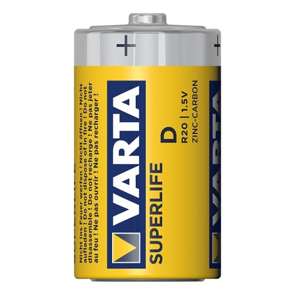 Varta Superlife akut D 2 kpl läpipainopakkauksessa