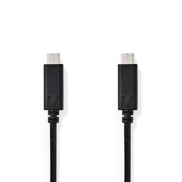 USB kaapeli | USB 3.2 Gen 1 | USB-C™ Uros | USB-C™ Uros | 60 W | 4K@60Hz | 5 Gbps | Niklattu | 2.00 m | Pyöreä | PVC | Musta | Laatikko