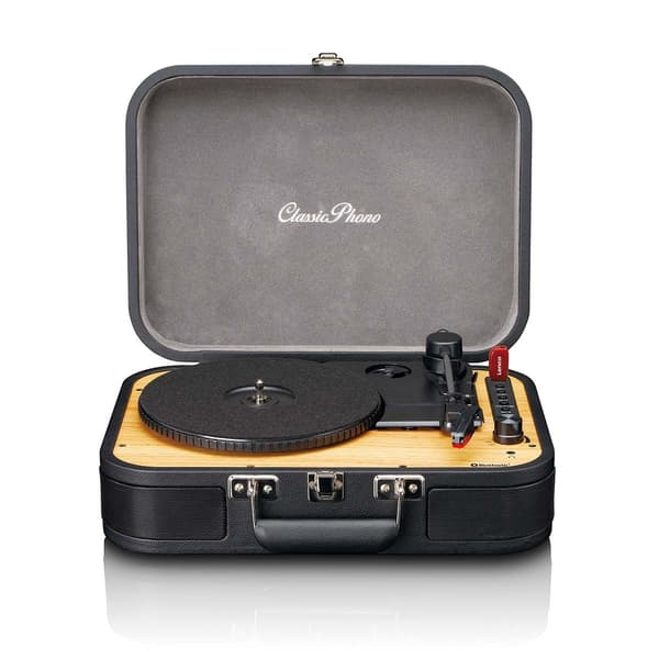 Retro Bluetooth® Pladespiller med indbyggede højtalere Sort