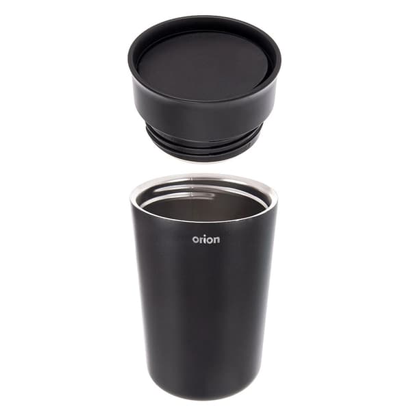 Rejsekrus i rustfrit stål, sort, 350 ml