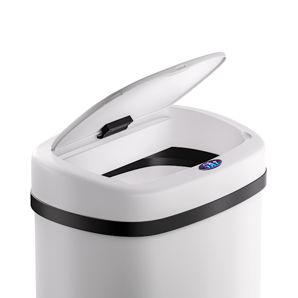50L Sensor Affaldsbeholder, Rustfrit Stål, Hvid