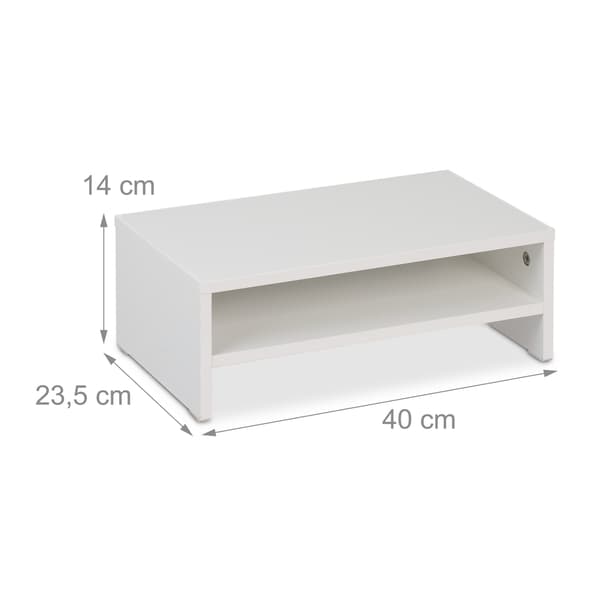 Monitorstativ med opbevaringshylde – Ergonomisk, pladsbesparende