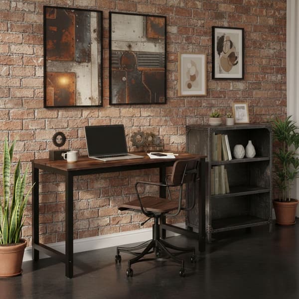Computerbord 120x60 cm MDF, metalramme, justerbare fødder