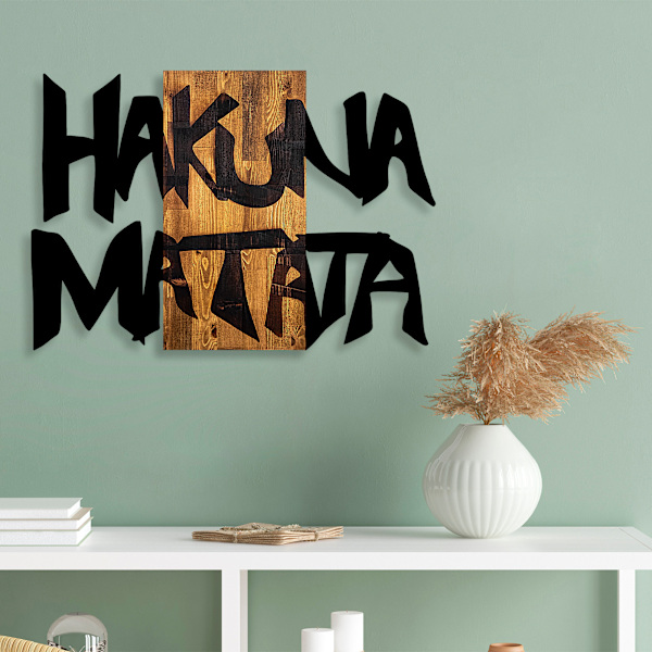 Dekorativt trævægtilbehør Hakuna Matata 5